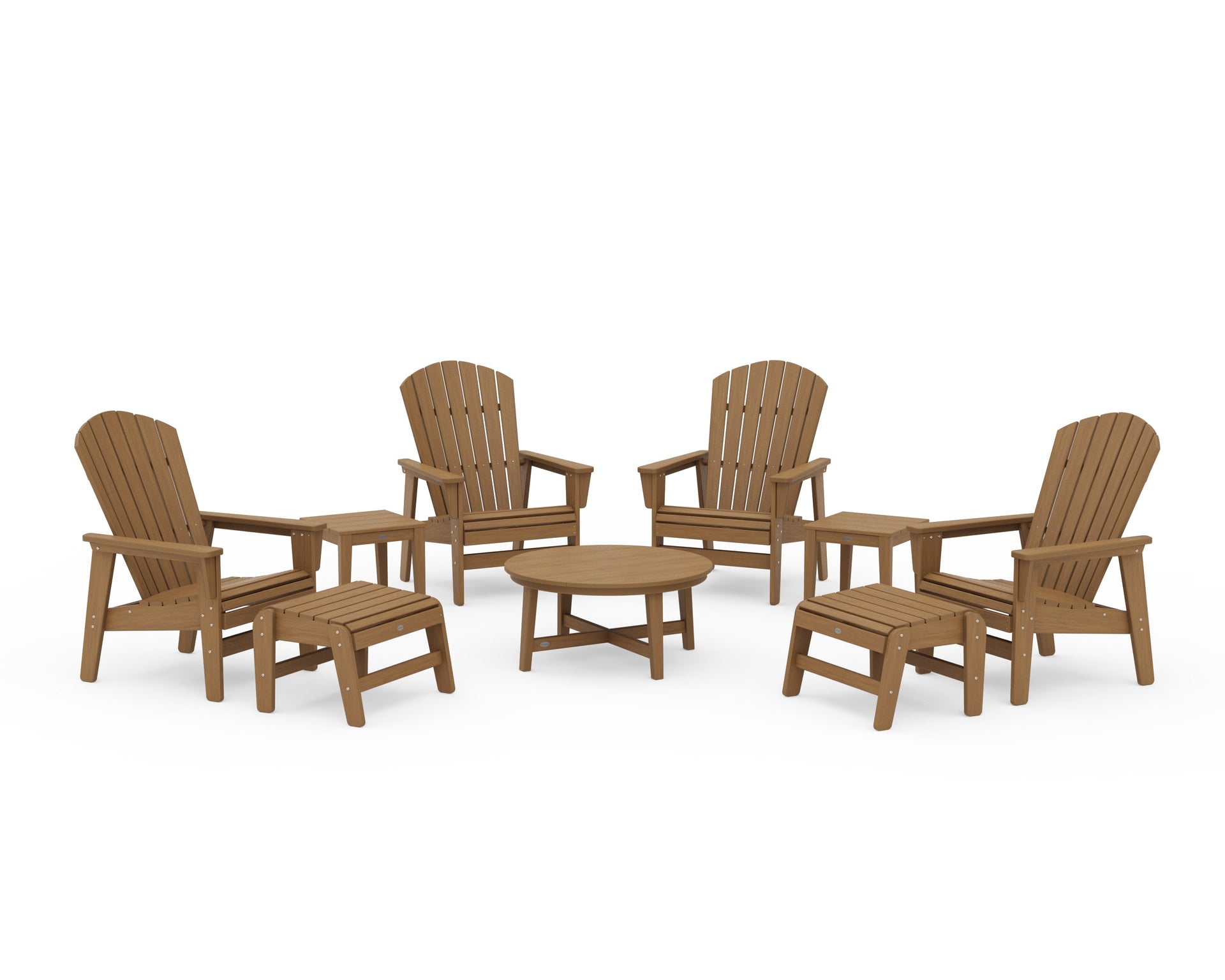 Nautical Grand Upright Adirondack 9-Piece Conversation Set