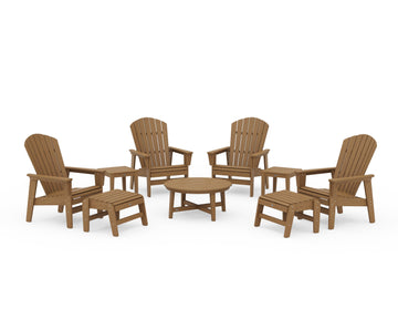 Nautical Grand Upright Adirondack 9-Piece Conversation Set