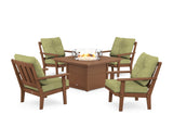 Oxford 5-Piece Deep Seating Set with Fire Pit Table