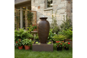 Exaco Amphora Outdoor Water Fountain 47" Tall with LED New