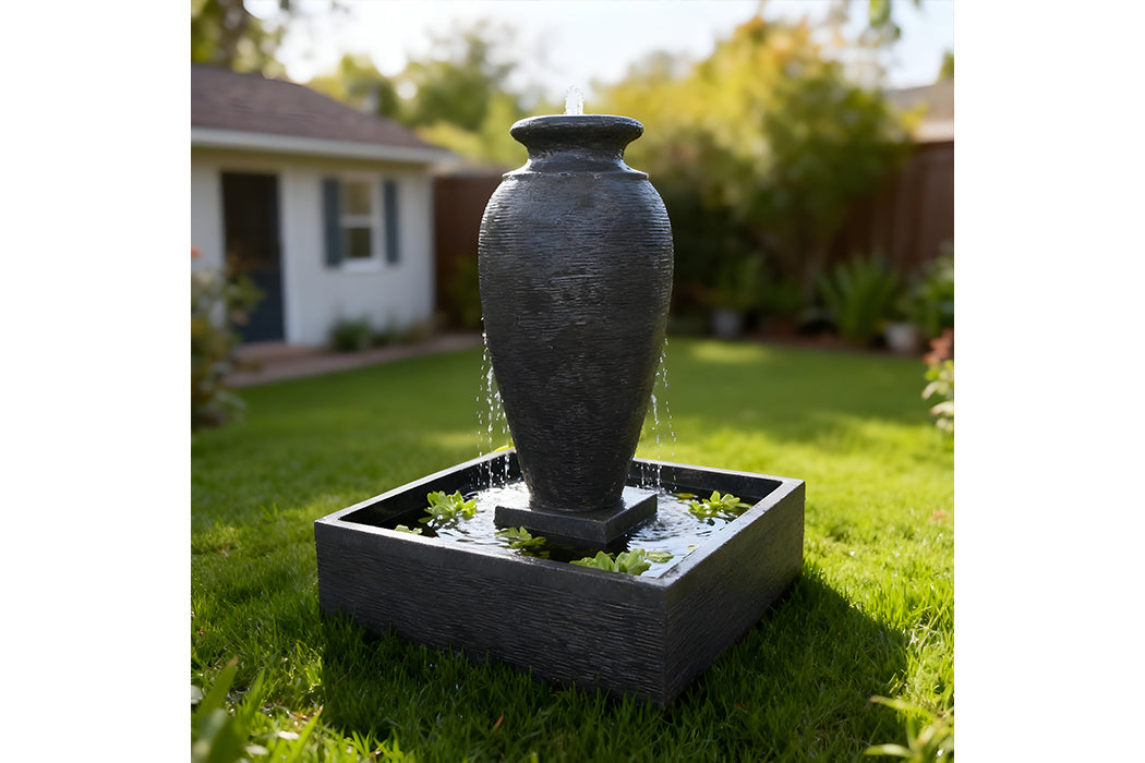 Exaco Amphora Outdoor Water Fountain 47" Tall with LED New