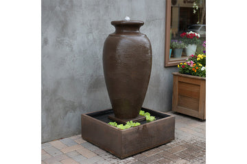 Exaco Amphora Outdoor Water Fountain 47" Tall with LED New
