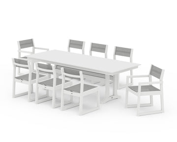 EDGE Sling 9-Piece Farmhouse Trestle Dining Set