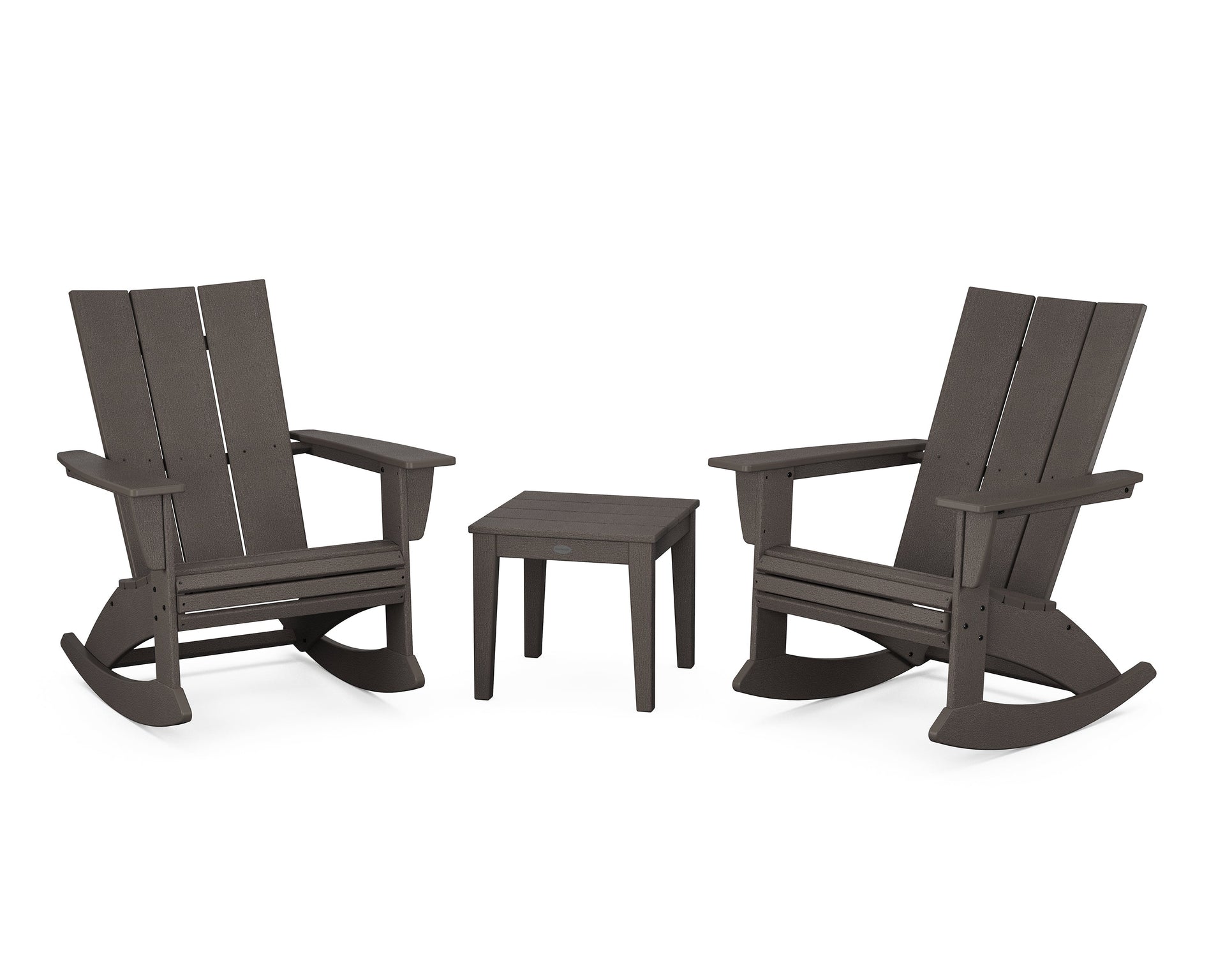 Modern Curveback 3-Piece Adirondack Rocking Chair Set