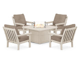 Vineyard 5-Piece Conversation Set with Fire Pit Table