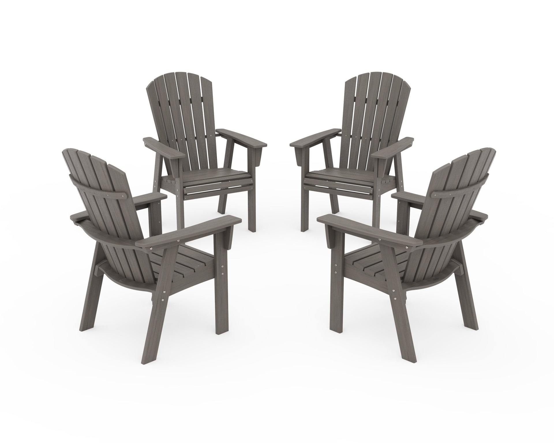 Nautical 4-Piece Curveback Upright Adirondack Conversation Set