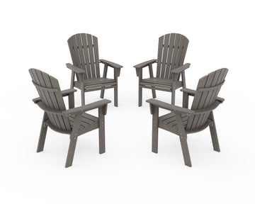 Nautical 4-Piece Curveback Upright Adirondack Conversation Set