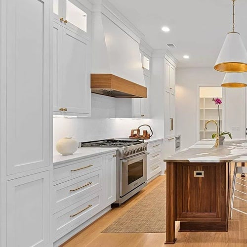 Hoodsly Angled Wall Mount Wooden Range Hood with Size and Color Options
