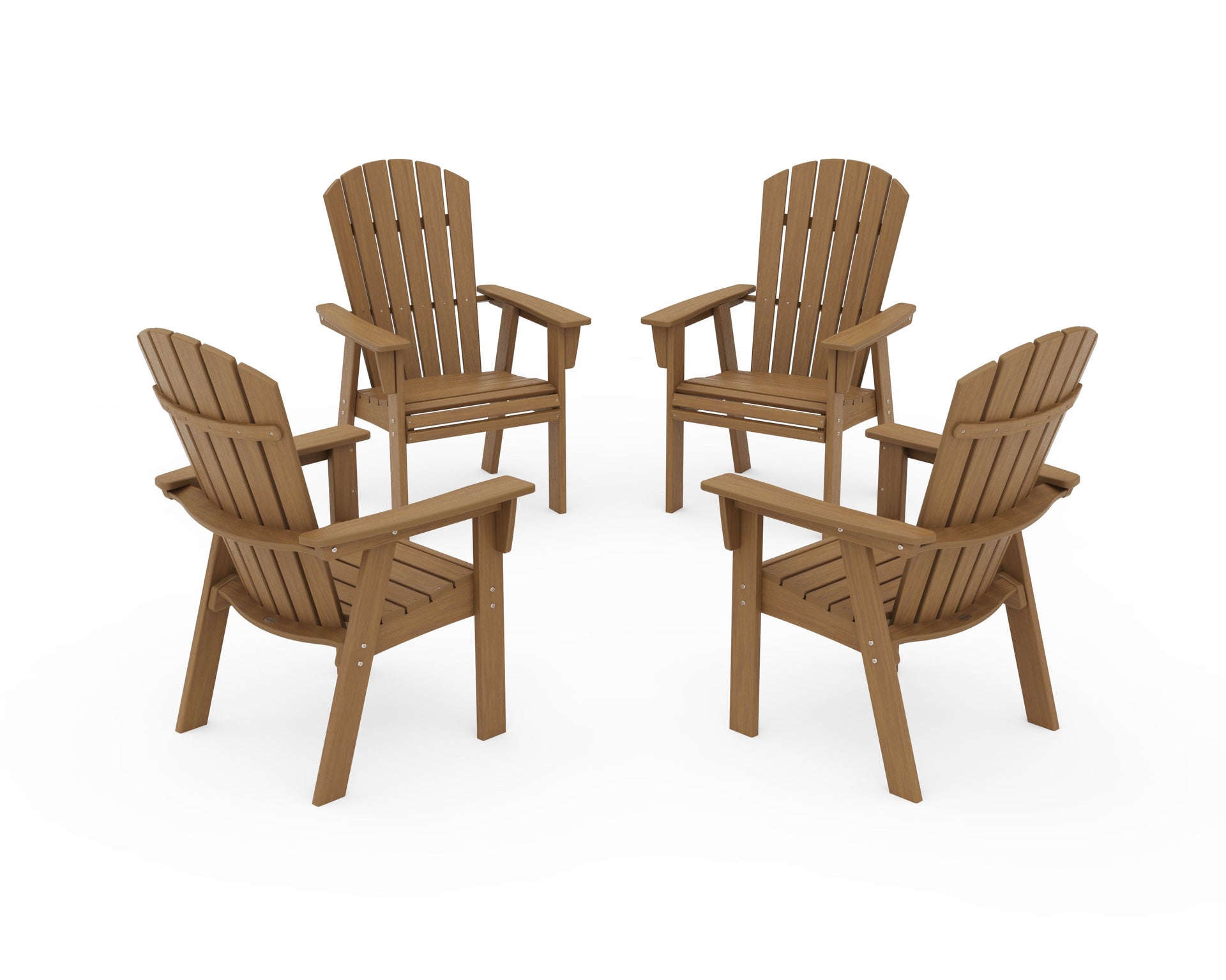 Nautical 4-Piece Curveback Upright Adirondack Conversation Set