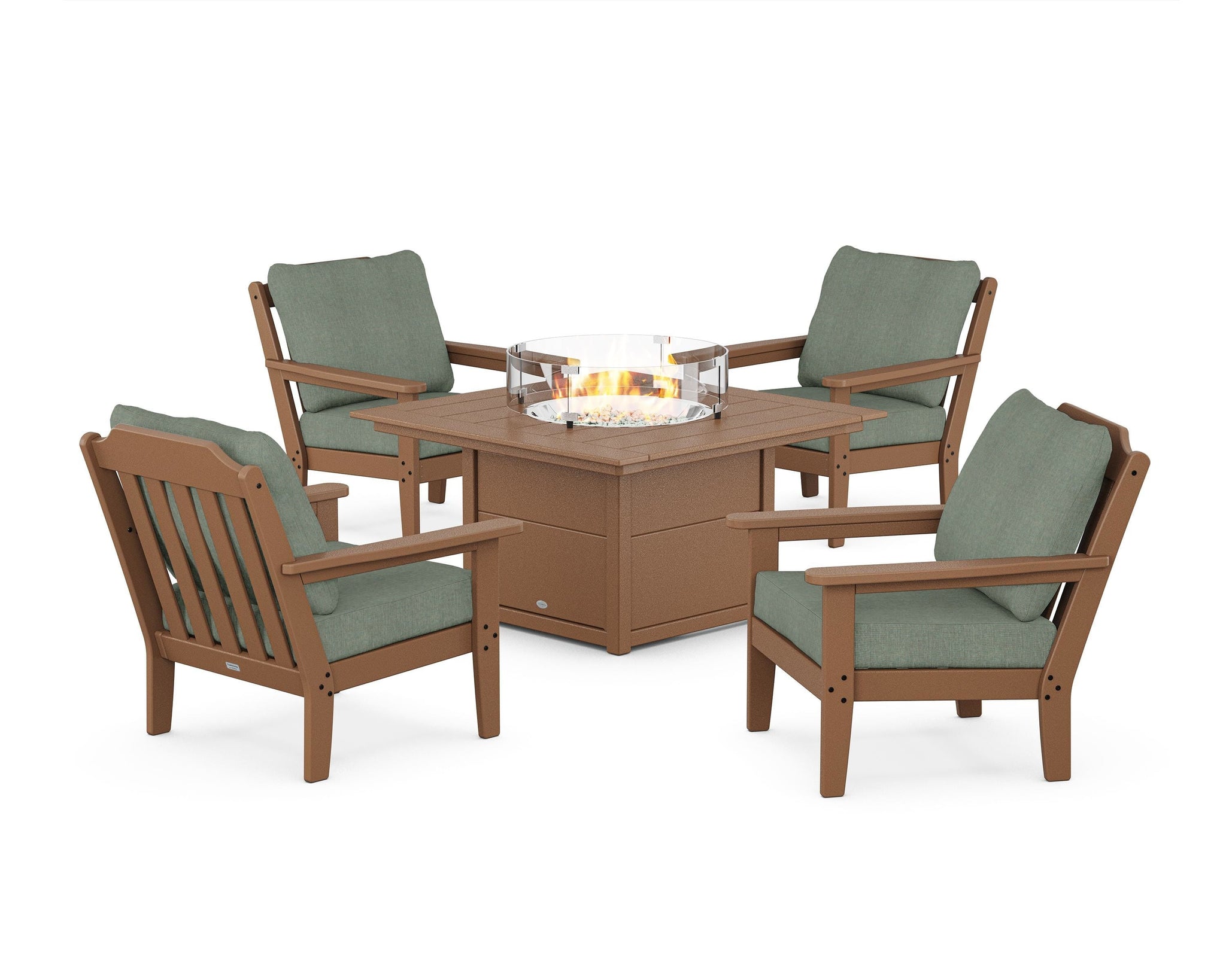 Cottage 5-Piece Deep Seating Set with Fire Pit Table