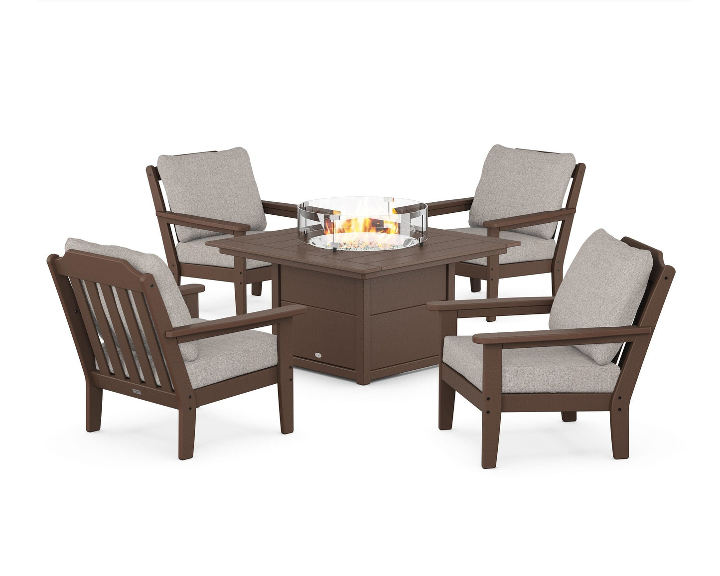 Cottage 5-Piece Deep Seating Set with Fire Pit Table