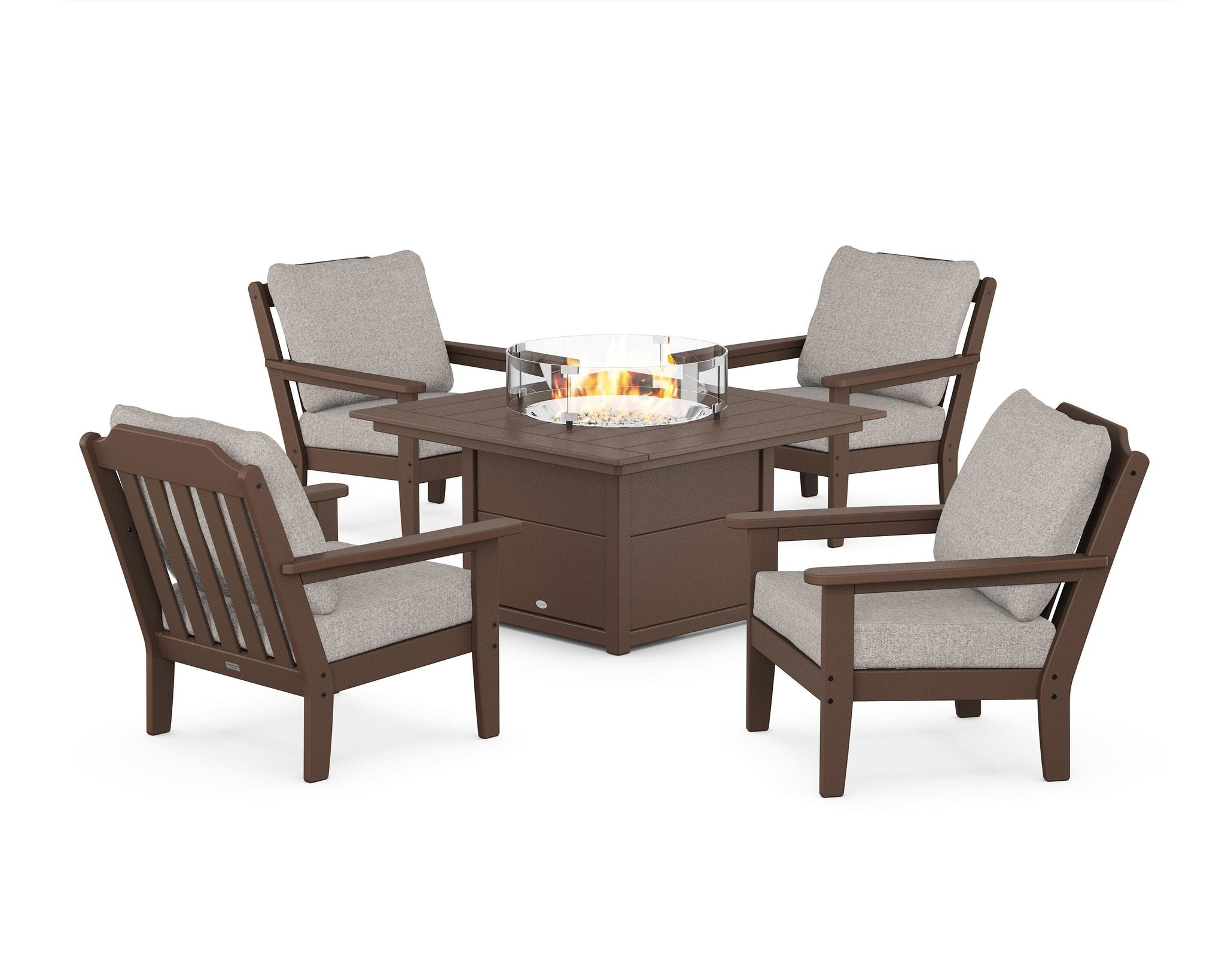 Cottage 5-Piece Deep Seating Set with Fire Pit Table