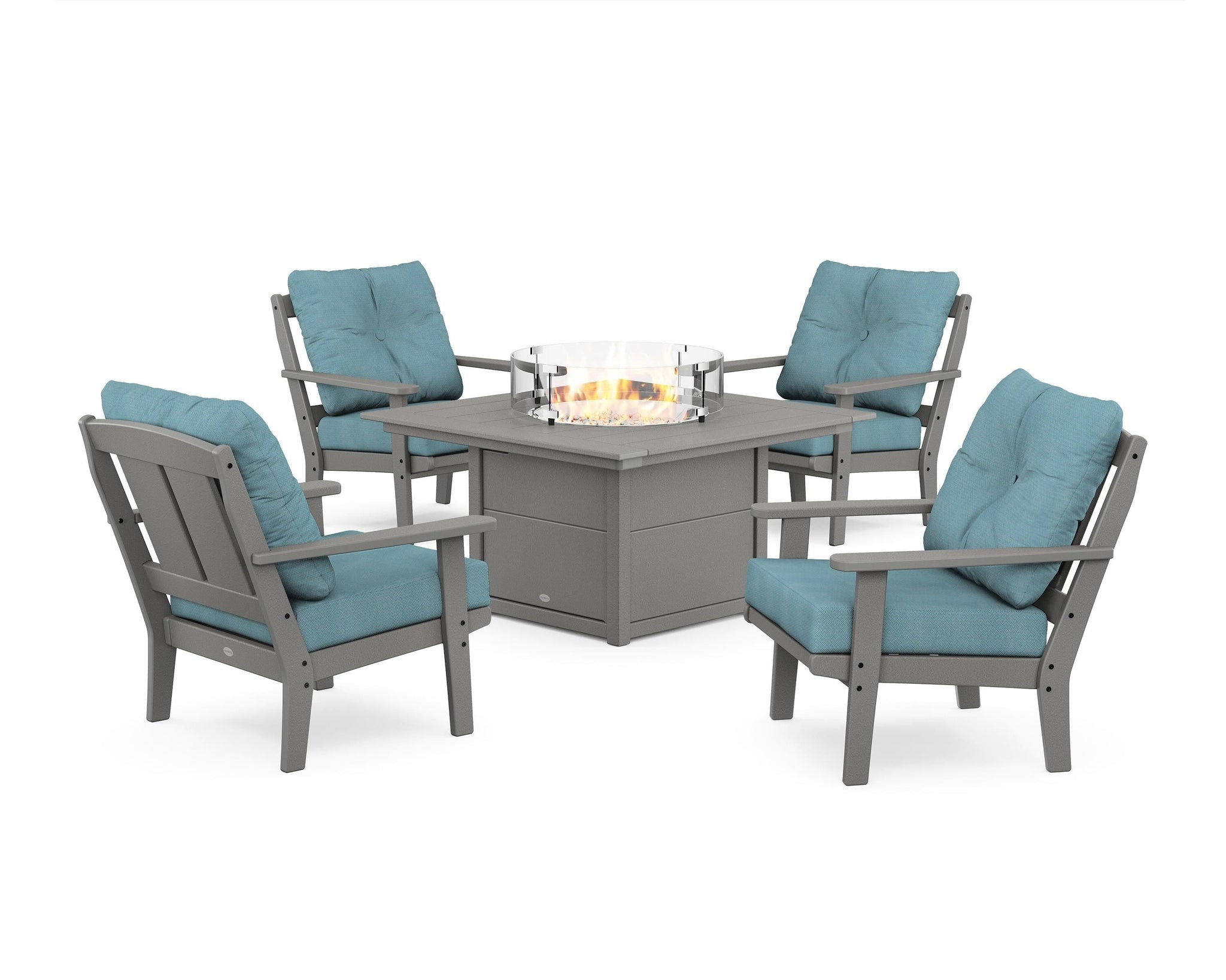 Mission 5-Piece Deep Seating Set with Fire Pit Table