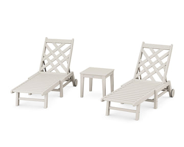 Wovendale 3-Piece Chaise Set with Wheels
