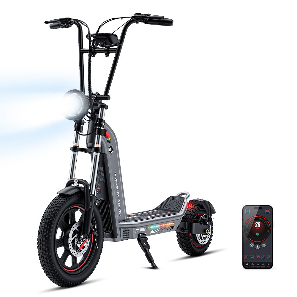 iScooter F7Ultra Electric Scooter All-Terrain 35 MPH 62 Mile Range 1500W Detachable Battery New