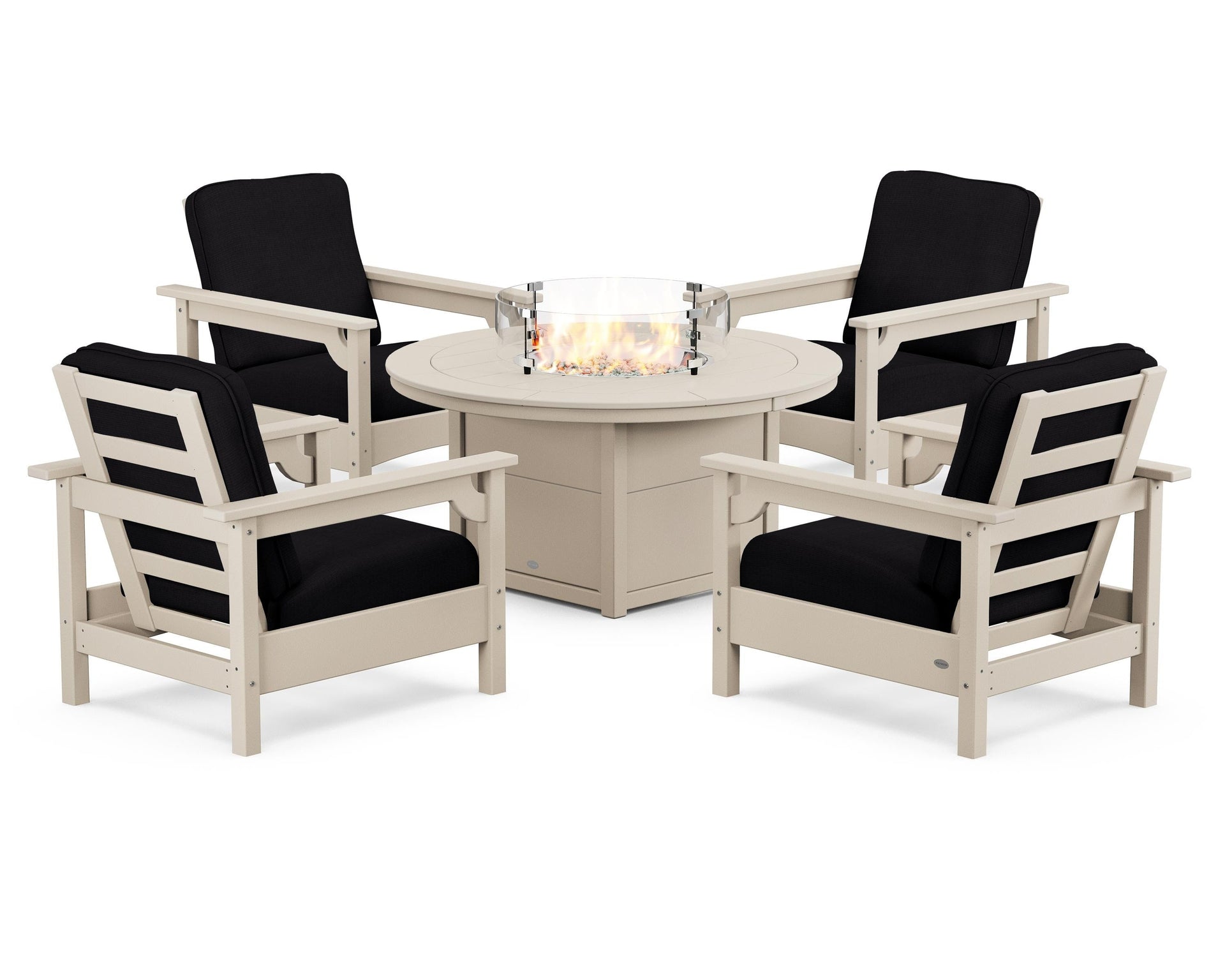 Club 5-Piece Conversation Set with Fire Pit Table