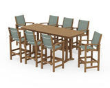 Coastal 9-Piece Bar Set with Trestle Legs