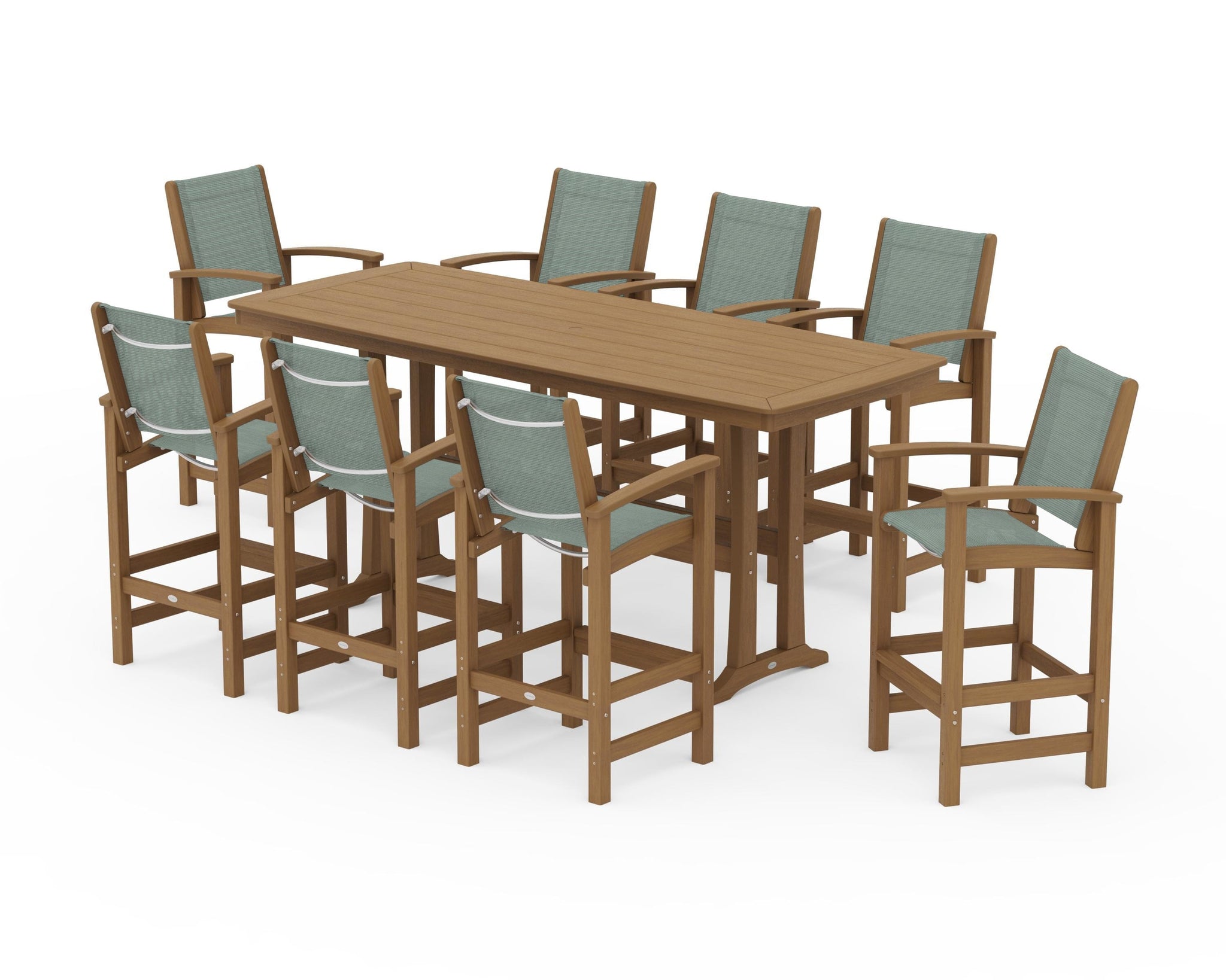 Coastal 9-Piece Bar Set with Trestle Legs