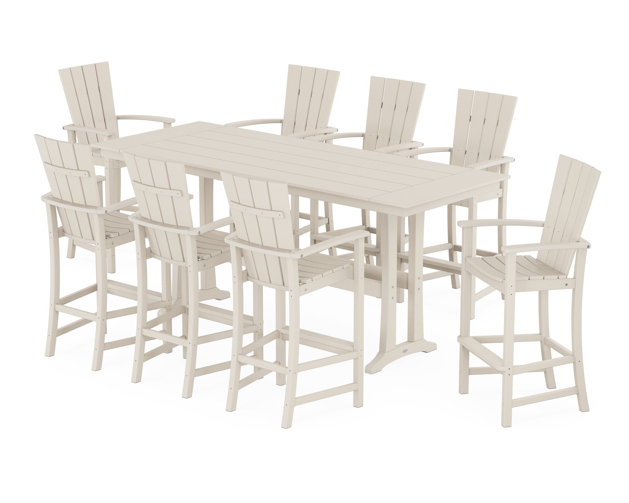 Quattro Adirondack 9-Piece Farmhouse Bar Set with Trestle Legs