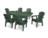 Seashell 7-Piece Farmhouse Dining Set with Trestle Legs