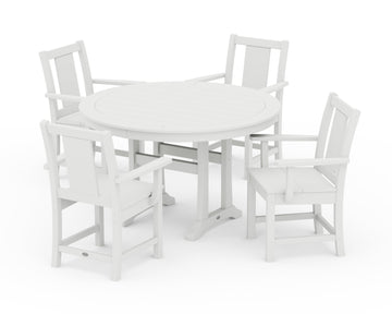 Prairie 5-Piece Round Dining Set with Trestle Legs