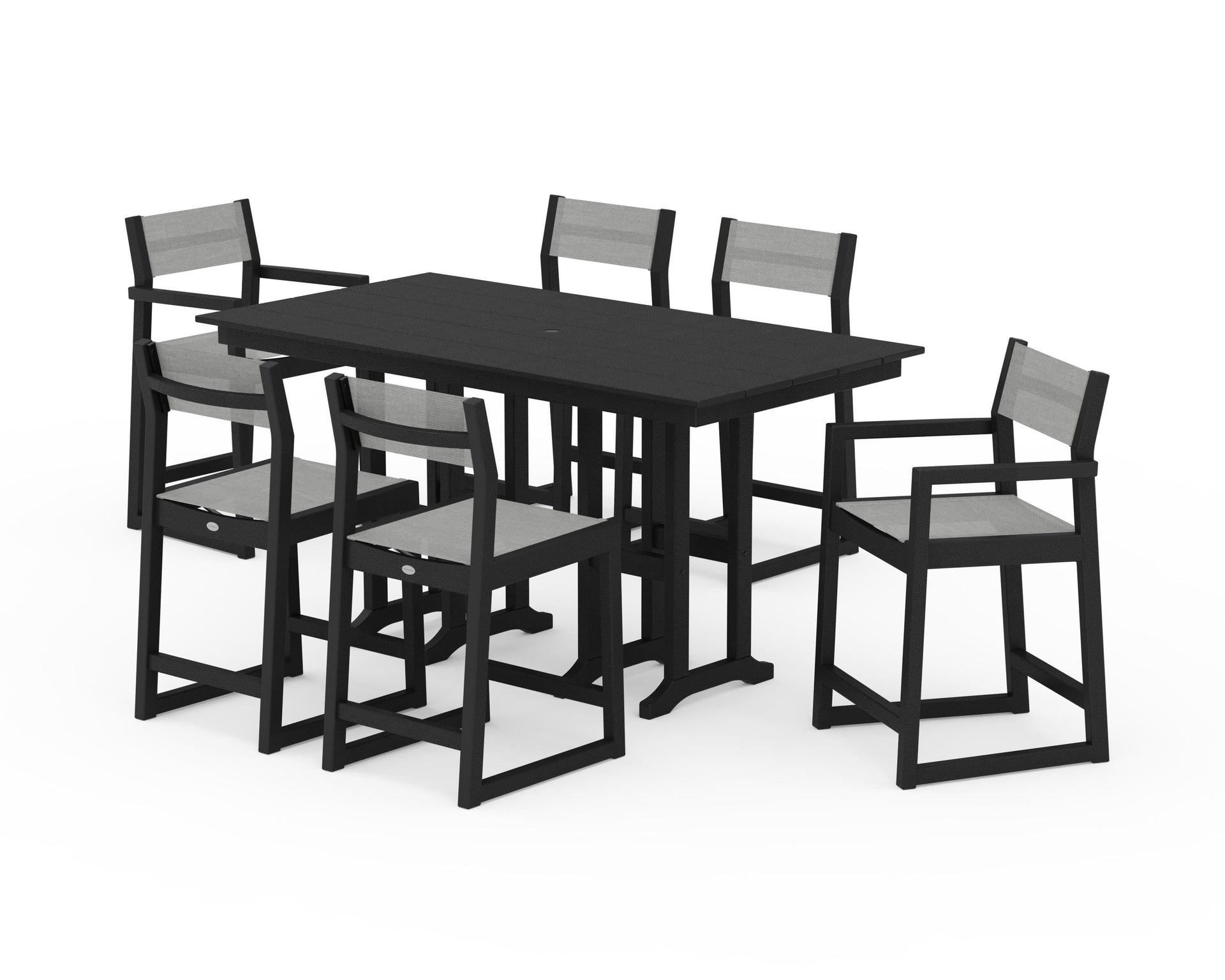 EDGE Sling 7-Piece Farmhouse Counter Set with Trestle Legs
