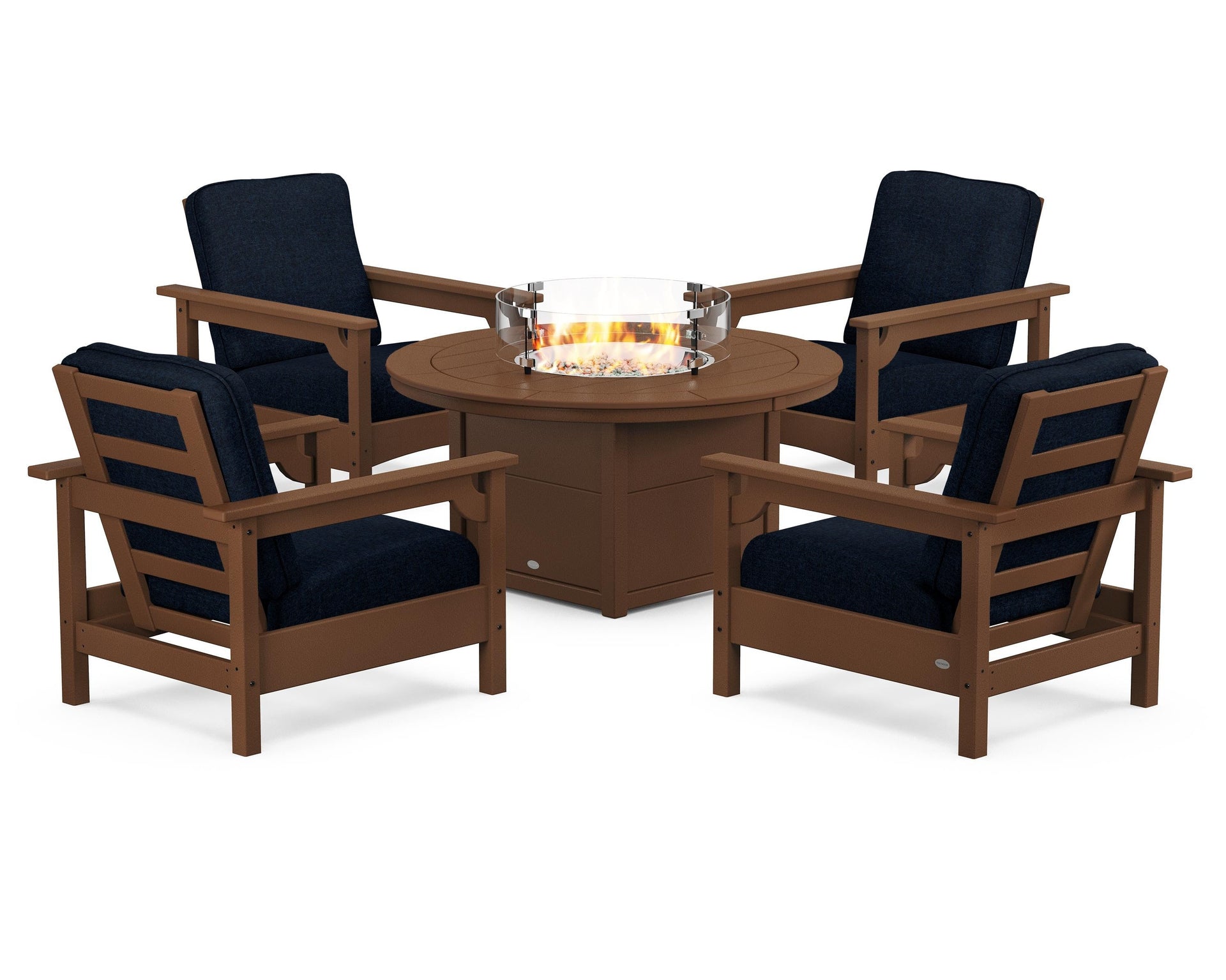 Club 5-Piece Conversation Set with Fire Pit Table