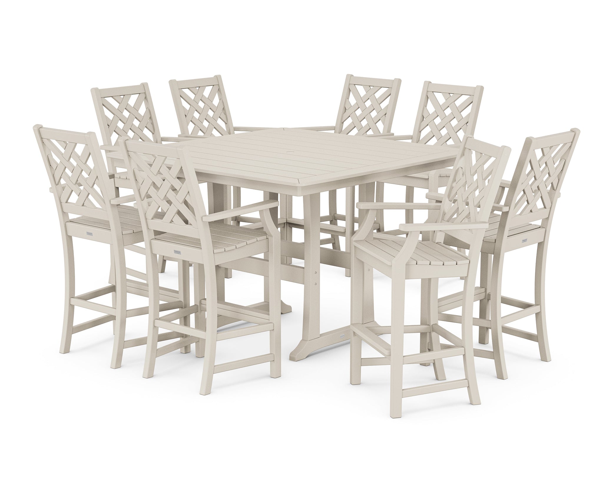 Wovendale 9-Piece Square Bar Set with Trestle Legs