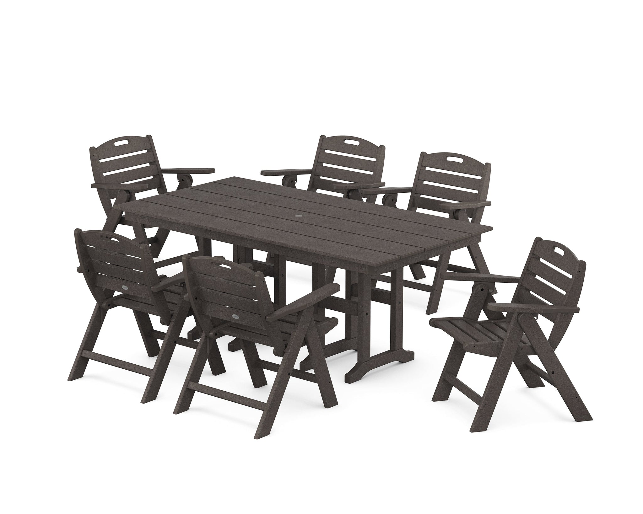 Nautical Lowback 7-Piece Farmhouse Dining Set