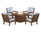 Vineyard 5-Piece Conversation Set with Fire Pit Table