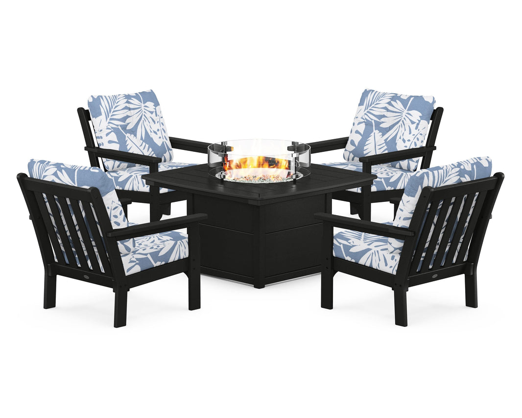 Vineyard 5-Piece Conversation Set with Fire Pit Table