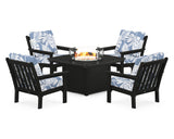 Vineyard 5-Piece Conversation Set with Fire Pit Table