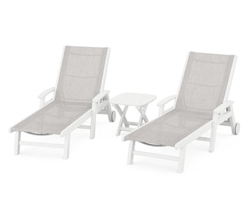 Coastal 3-Piece Wheeled Chaise Set