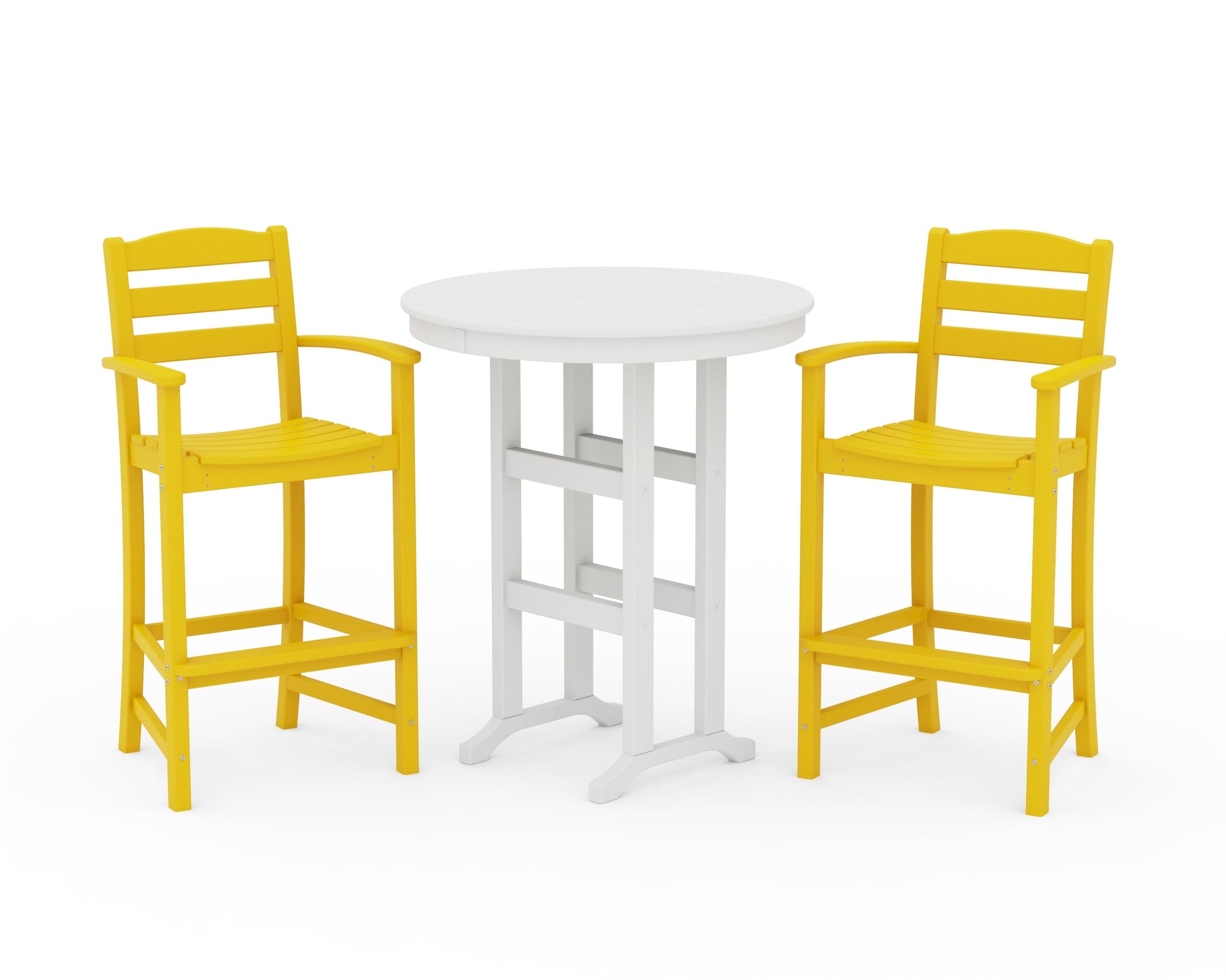 La Casa Café 3-Piece Round Farmhouse Bar Set