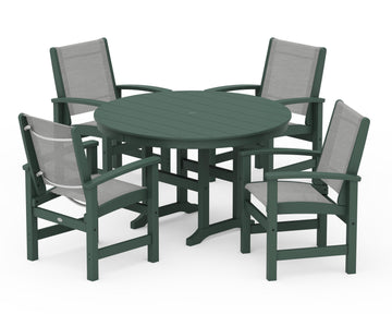 Coastal 5-Piece Round Farmhouse Dining Set