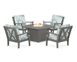 Braxton 5-Piece Deep Seating Conversation Set with Fire Pit Table