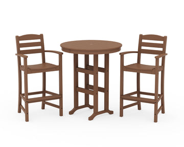 La Casa Café 3-Piece Round Farmhouse Bar Set