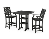Wovendale 3-Piece Farmhouse Bar Set with Trestle Legs