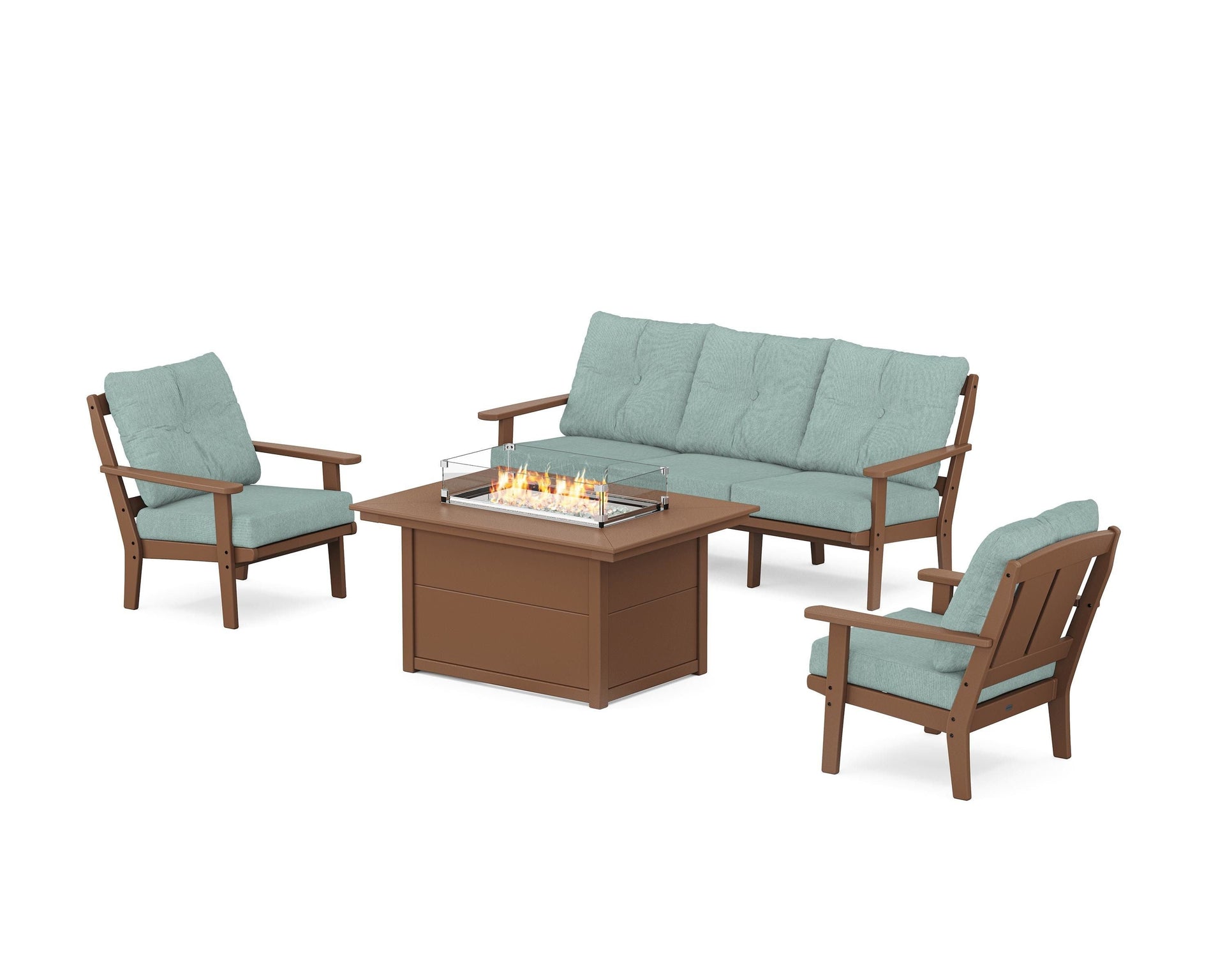 Mission Deep Seating Fire Pit Table Set