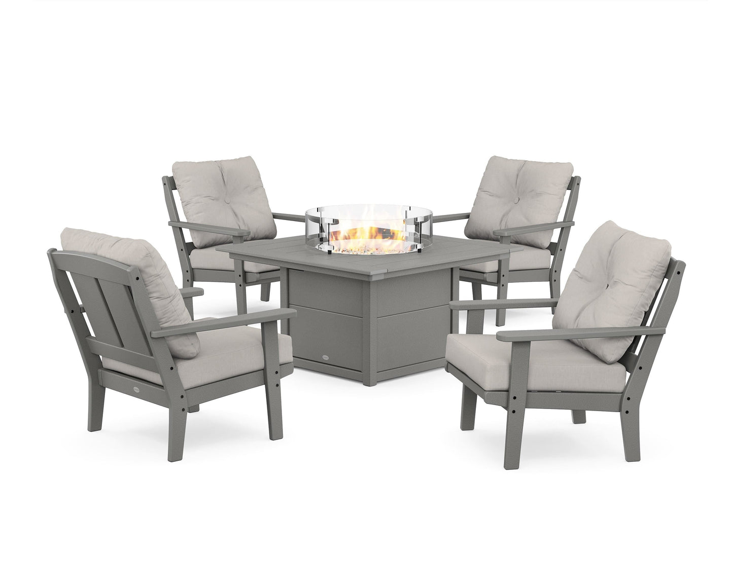 Mission 5-Piece Deep Seating Set with Fire Pit Table