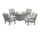Mission 5-Piece Deep Seating Set with Fire Pit Table