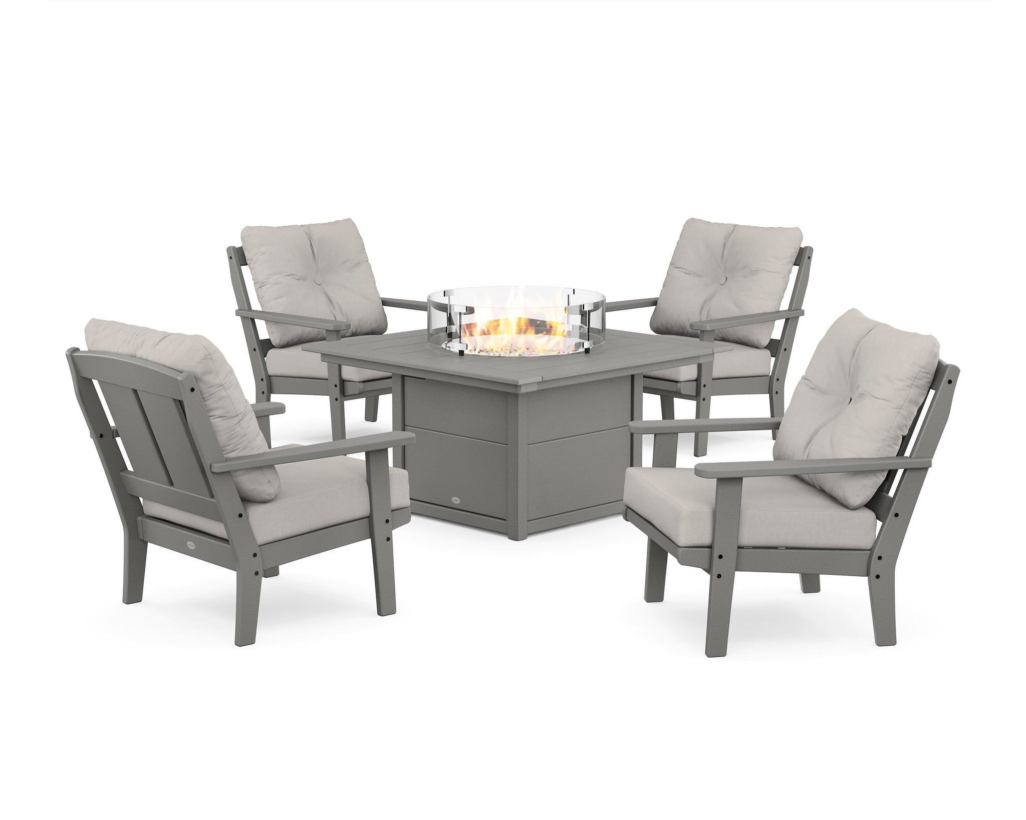 Mission 5-Piece Deep Seating Set with Fire Pit Table