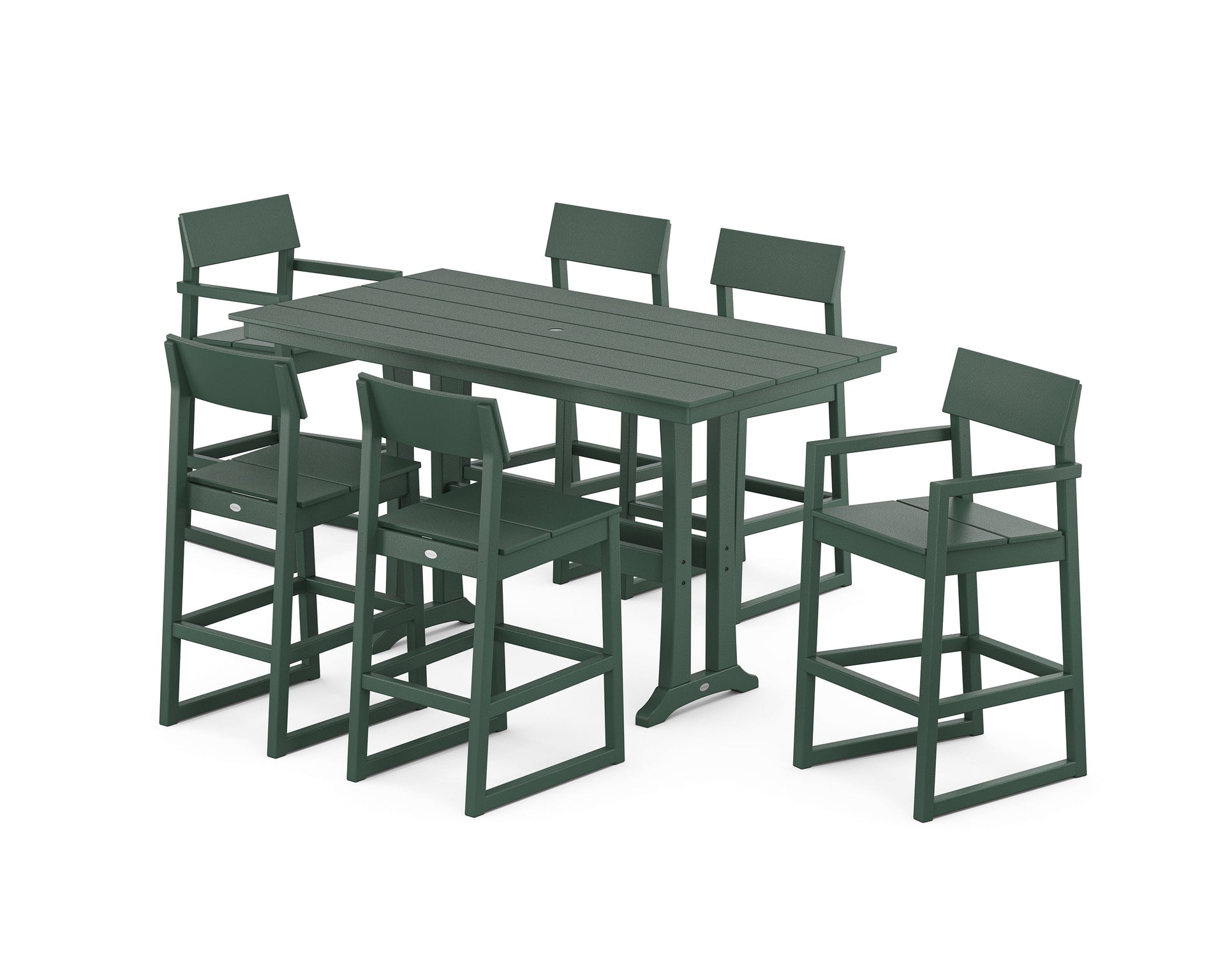 EDGE 7-Piece Farmhouse Bar Set with Trestle Legs