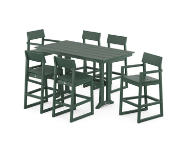 EDGE 7-Piece Farmhouse Bar Set with Trestle Legs