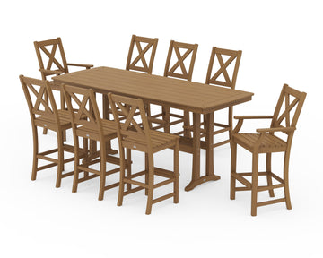 Braxton 9-Piece Bar Set with Trestle Legs