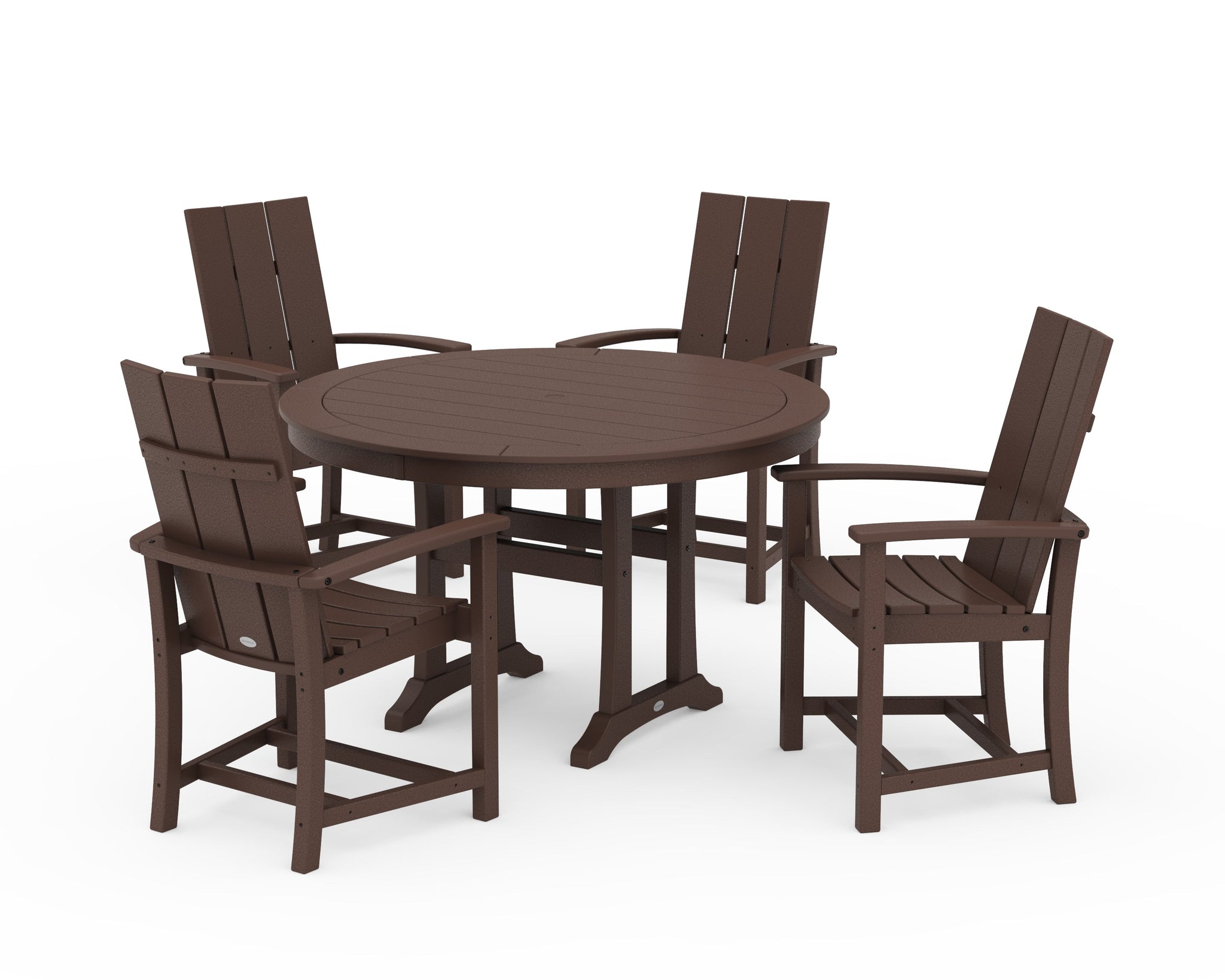 Modern Adirondack 5-Piece Round Dining Set with Trestle Legs