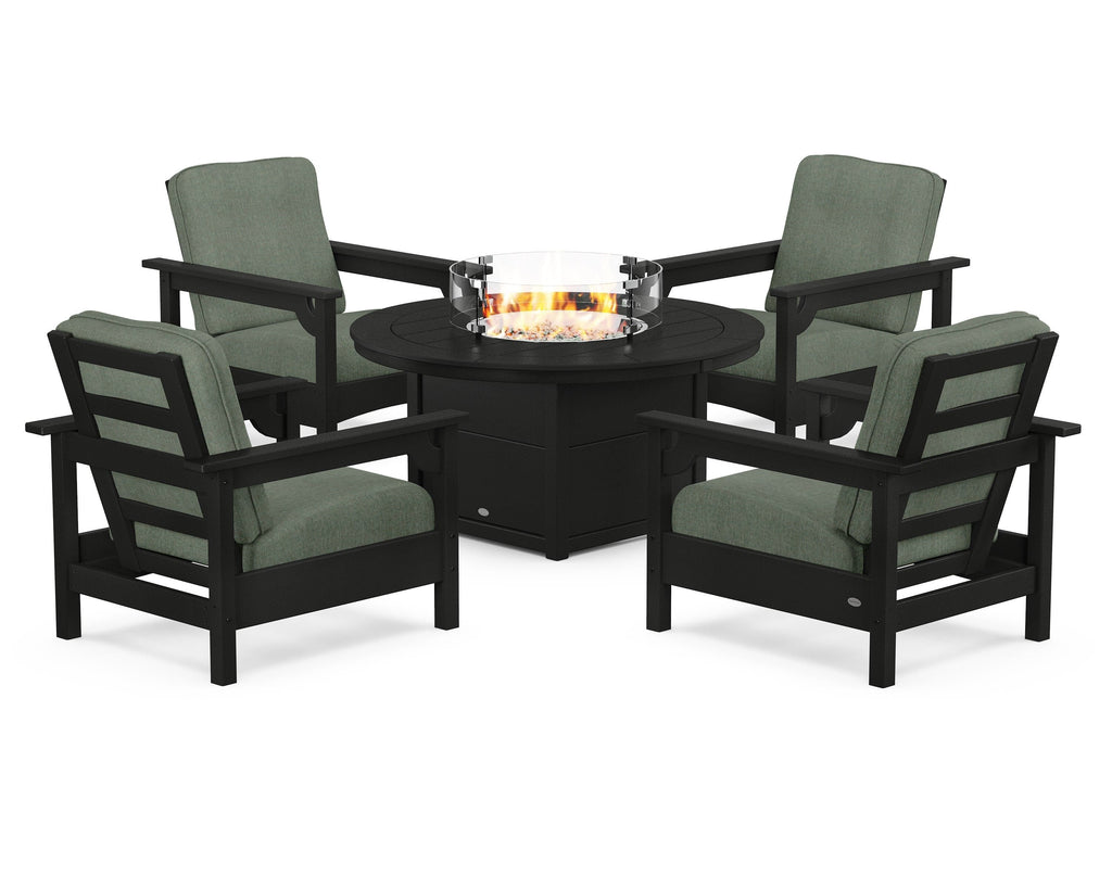 Club 5-Piece Conversation Set with Fire Pit Table
