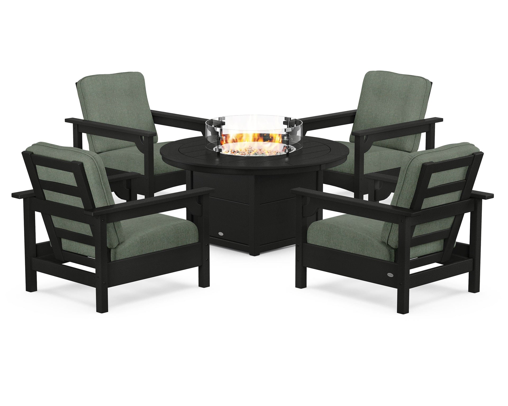 Club 5-Piece Conversation Set with Fire Pit Table
