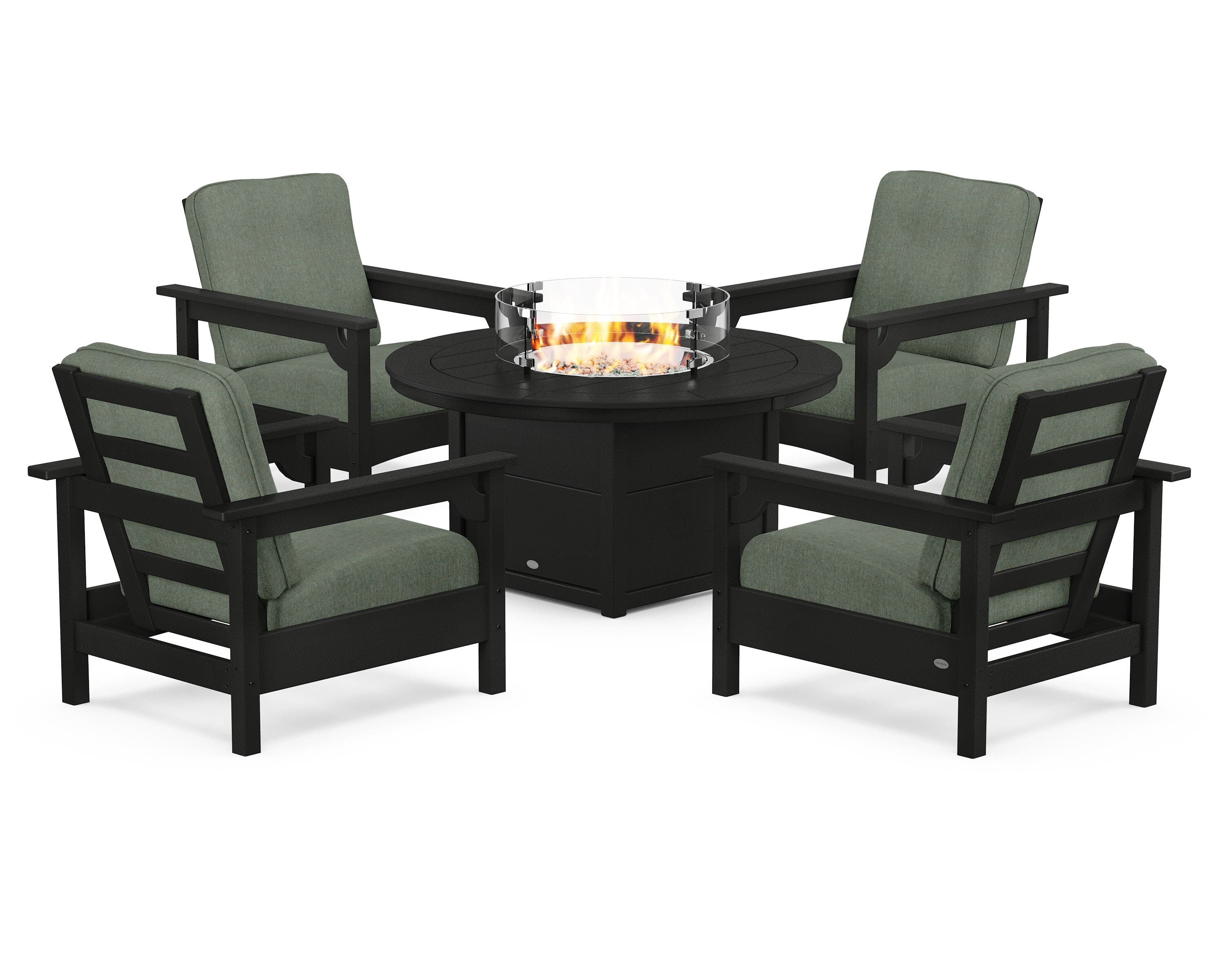 Club 5-Piece Conversation Set with Fire Pit Table