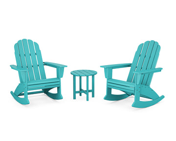 Vineyard Curveback 3-Piece Adirondack Rocking Chair Set